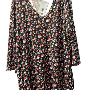 NWT Honeyme Floral Long Sleeve Tee - Black Multicolor